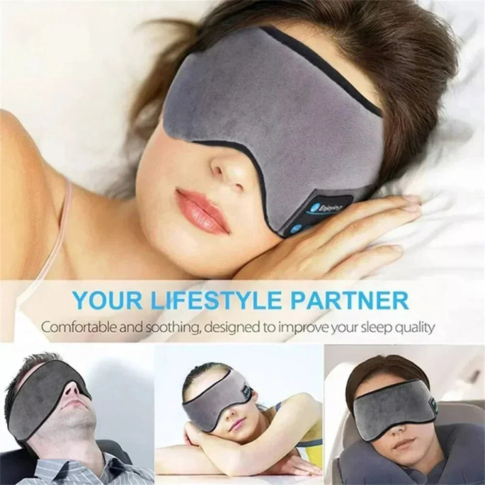 Bluetooth Sports Sleeping Earphones New Headband Elastic Wireless Headphone Music Eye Mask Blackout Noise Cancellation Headset - Fortunato Store