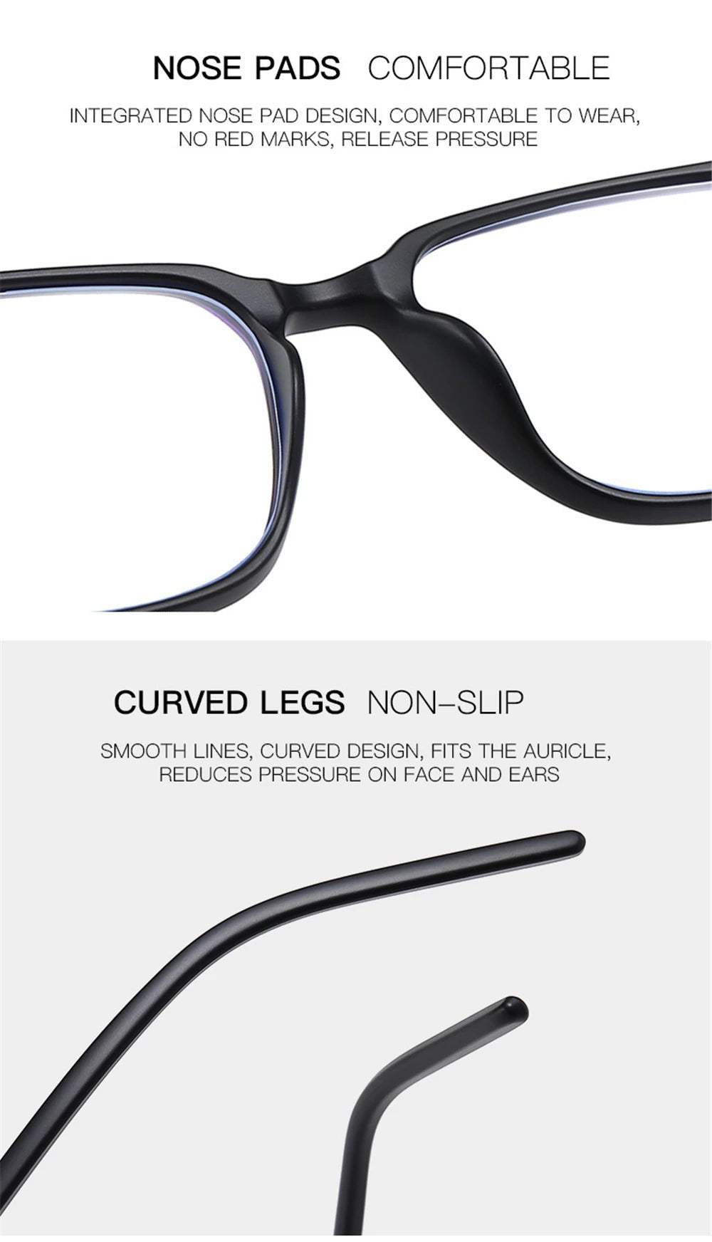 Blue Light Blocking Glasses – Rectangle Gaming & Office Eyewear - Fortunato Store