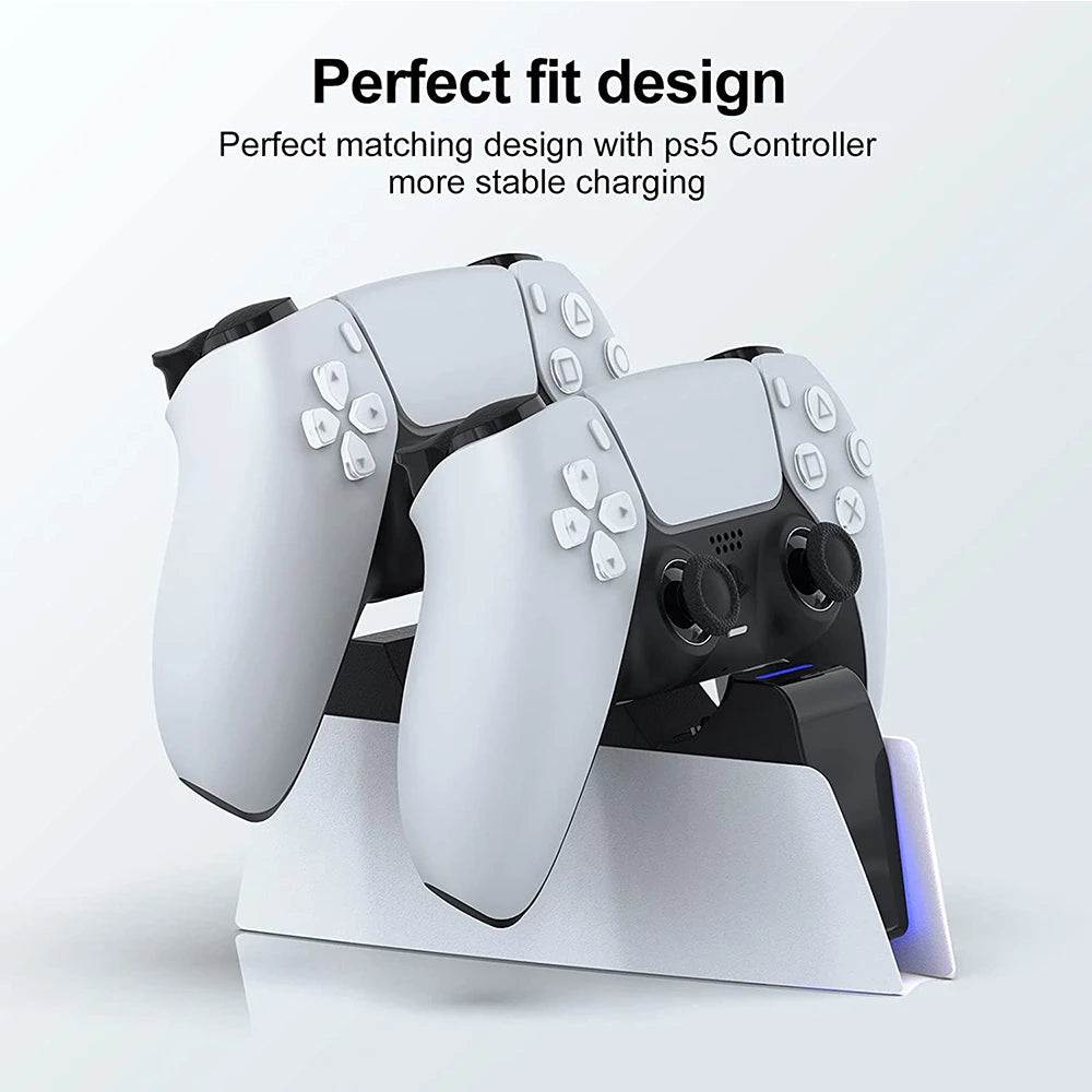 for PS5 Type-C DualSense Charging Station Dual Charging Dock Charger Stand for PlayStation 5 DualSense Wireless Game Controller - Fortunato Store