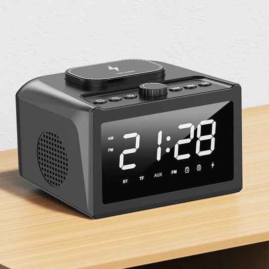 S31 Bedside Alarm Clock Radio with USB Charger, Bluetooth Speaker, FM radio,Wireless Charging & LED Display Auto Time Setting - Fortunato Store