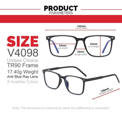 Blue Light Blocking Glasses – Rectangle Gaming & Office Eyewear - Fortunato Store