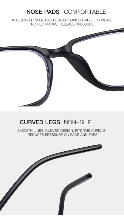 Blue Light Blocking Glasses – Rectangle Gaming & Office Eyewear - Fortunato Store