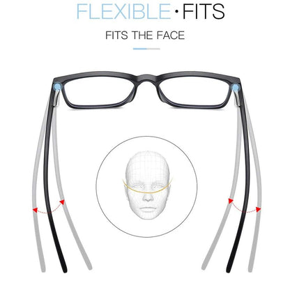 Blue Light Blocking Glasses – Rectangle Gaming & Office Eyewear - Fortunato Store