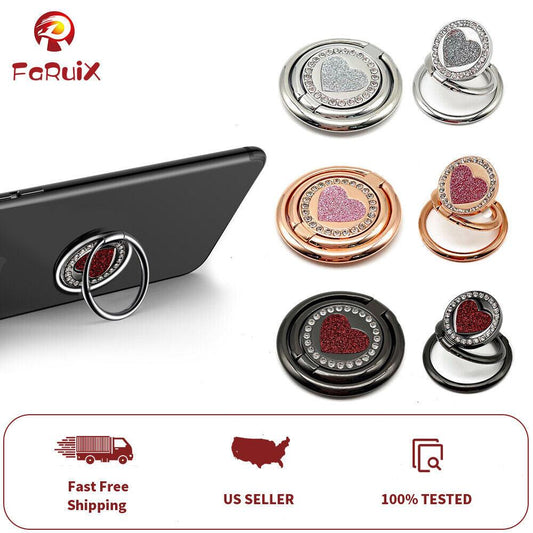 360 Rotating Finger Ring Holder Stand – Grip & Spinner for Phones - Fortunato Store