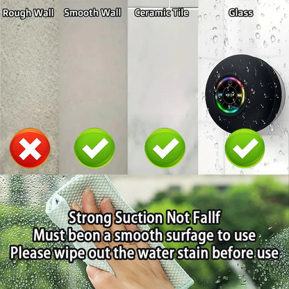 Waterproof Bluetooth Speaker – Mini Portable with LED & Suction Cup - Fortunato Store
